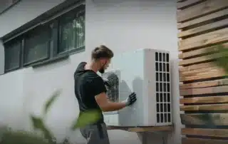 Professional heat pumps installation process in Chester NY home.
